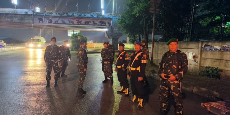 Menjaga Kamtibmas, Pesonel Kodim 0410/KBL Kembali Gelar Patroli Malam