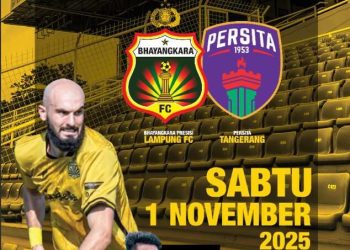 Bhayangkara Presisi Lampung FC Siap Jamu Persita Tangerang di Stadion PKOR Sumpah Pemuda