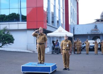 Sekdakot Bandarlampung Iwan Gunawan, Pimpin Apel Mingguan