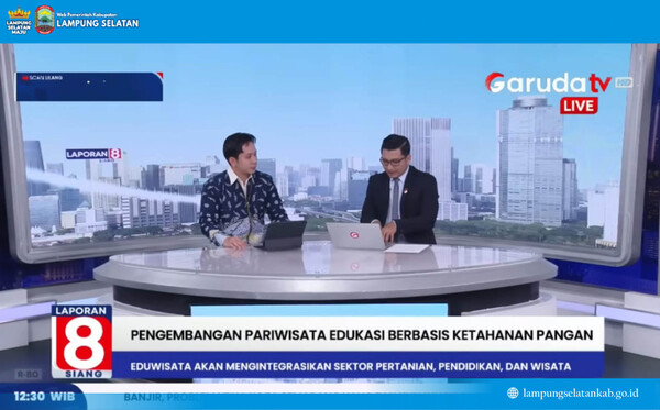Bupati Lampung Selatan Paparkan Strategi Wisata Edukasi Berbasis Ketahanan Pangan di Garuda TV