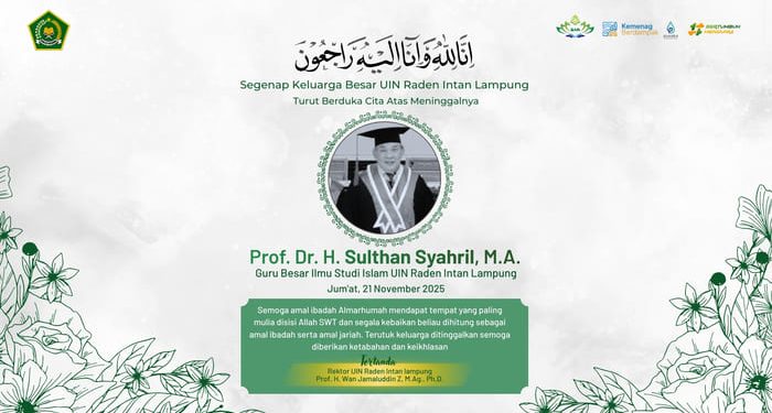 UIN RIL Berduka, Prof Sulthan Syahril Guru Besar Ilmu Studi Islam Wafat