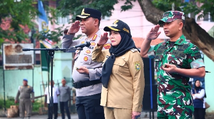 Walikota Eva Diana Pimpin Apel Kebangsaan dan Kesiapan Tanggap Darurat