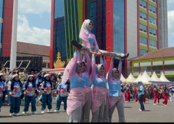 Polwan Polda Lampung Raih Juara Favorit di Lomba Senam Kreasi Tabola Bale