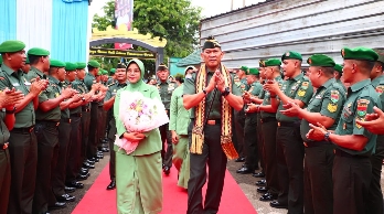 Segenap Personel Kodim 0410/KBL Sambut Kunker Pangdam XXI/Raden Inten