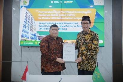 Panitia Penjaringan Bakal Calon Rektor UIN Raden Intan Lampung Serahkan Hasil Verifikasi