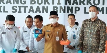 Perangi Narkotika, Pemprov Lampung Bersama BNNP Lampung Musnahkan Barang Bukti Narkotika