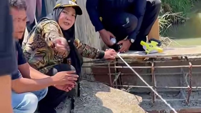 Walikota Eva Dwiana Cek Langsung Progres Perbaikan Jembatan di Kelurahan Rajabasa