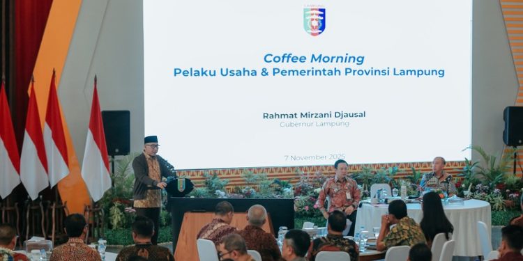 Gubernur Mirza Gelar Coffee Morning Bersam Dunia Usaha di Mahan Agung