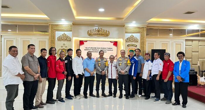Kapolda Lampung Temui Serikat Buruh Jaga Kondusivitas Jelang UMP–UMK