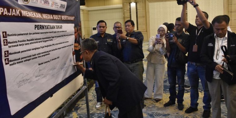 JMSI Lampung Dukung Pernyataan Sikap Keringan Pajak Bagi Pengusaha Media