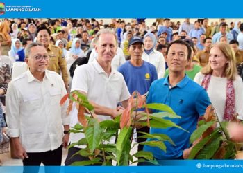 Dorong Smart Agroforestry, Menko Zulkifli Hasan Gelontorkan 7.000 Bibit Kopi-Kakao untuk Petani Lampung Selatan