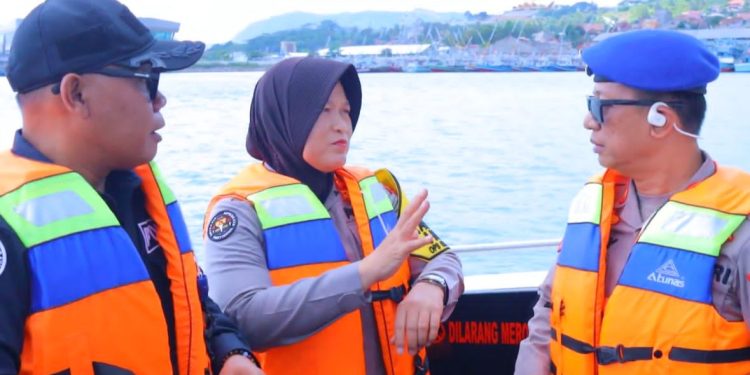 Ditpolairud Polda Lampung Lakukan Patroli Laut di Area Pelabuhan Bakauheni