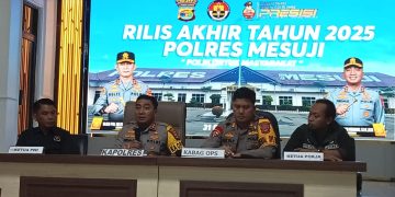 Polres Mesuji Gelar Siaran Pers Akhir Tahun 2025, Ini Rinciannya