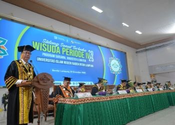 Rektor UIN RIL Kukuhkan 1.624 Wisudawan Periode IV 2025