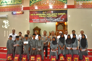HUT Reserse ke-78, Polda Lampung Gelar Doa Bersama Dan Baksos, Tekankan Integritas dan Profesional