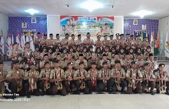 Kwarda Jihan Nurlela Lepas 57 Pramuka, Ikuti Kemah Perdamaian Saki Ma’arif NU