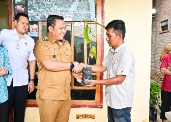 Wabup Pesawaran Serahkan Bantuan 50 Ribu Batang Bibit Kakao untuk Gapoktan di Kecamatan Way Ratai