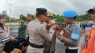 Polres Mesuji Laksanakan Apel Gelar Pasukan Operasi Keselamatan Krakatau 2026
