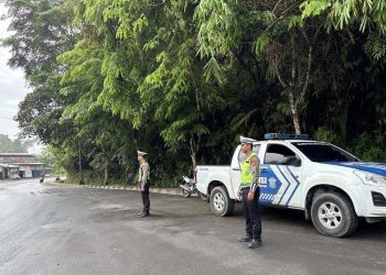Sat Lantas Polres Lambar Gelar Patroli Strong Point Pagi Presisi Guna Antisipasi C3