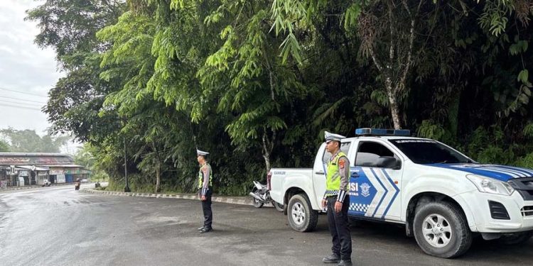 Sat Lantas Polres Lambar Gelar Patroli Strong Point Pagi Presisi Guna Antisipasi C3