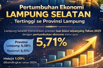 Pertumbuhan Ekonomi Lampung Selatan Meroket 5,71 Persen, Lampaui Provinsi dan Nasional