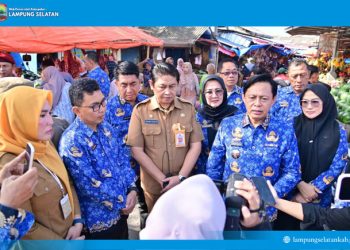 Cek Langsung ke Pasar, Sekda Supriyanto Pastikan Harga Sembako di Lampung Selatan Masih Terkendali