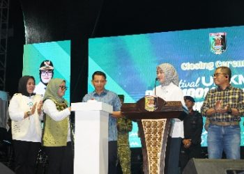 Danrem 043/Gatam Hadiri Closing Ceremony Festival UMKM dan Pasar 1001 Malam HUT Ke-27 Lampung Timur